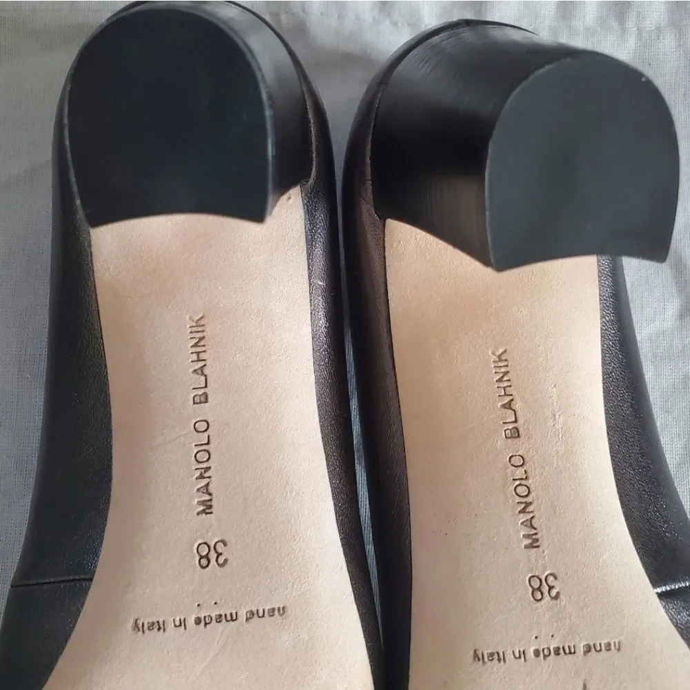 Manolo Blahnik Women Brown Suede Slip-on Dress Pumps Heel Size 38 - Picture 11 of 11